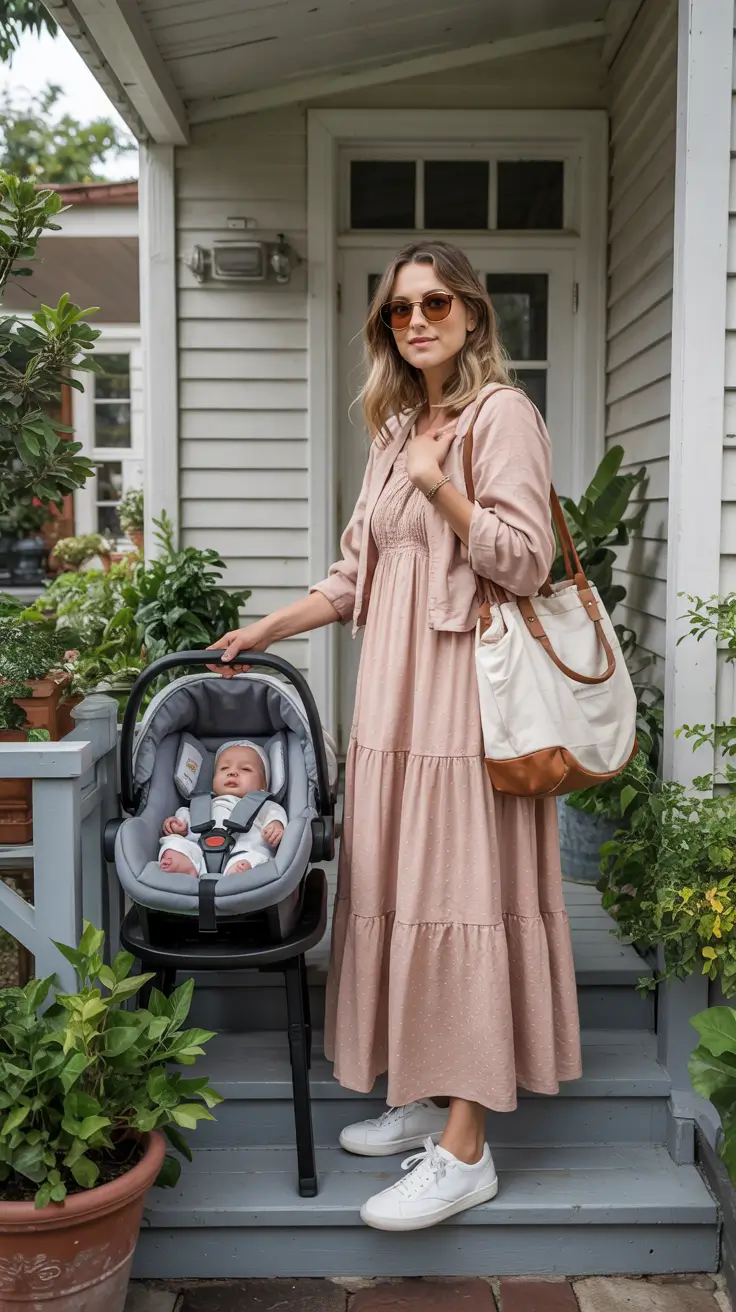 Mom outfit ideas 2026 - Blush Maxi Dress for Everyday Elegance