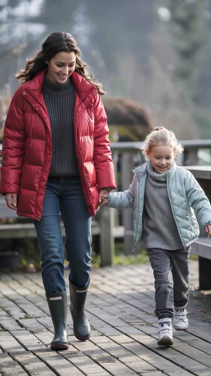 Mom outfit ideas 2026 - Rain-Ready Puffer Duo for Outdoor Adventures