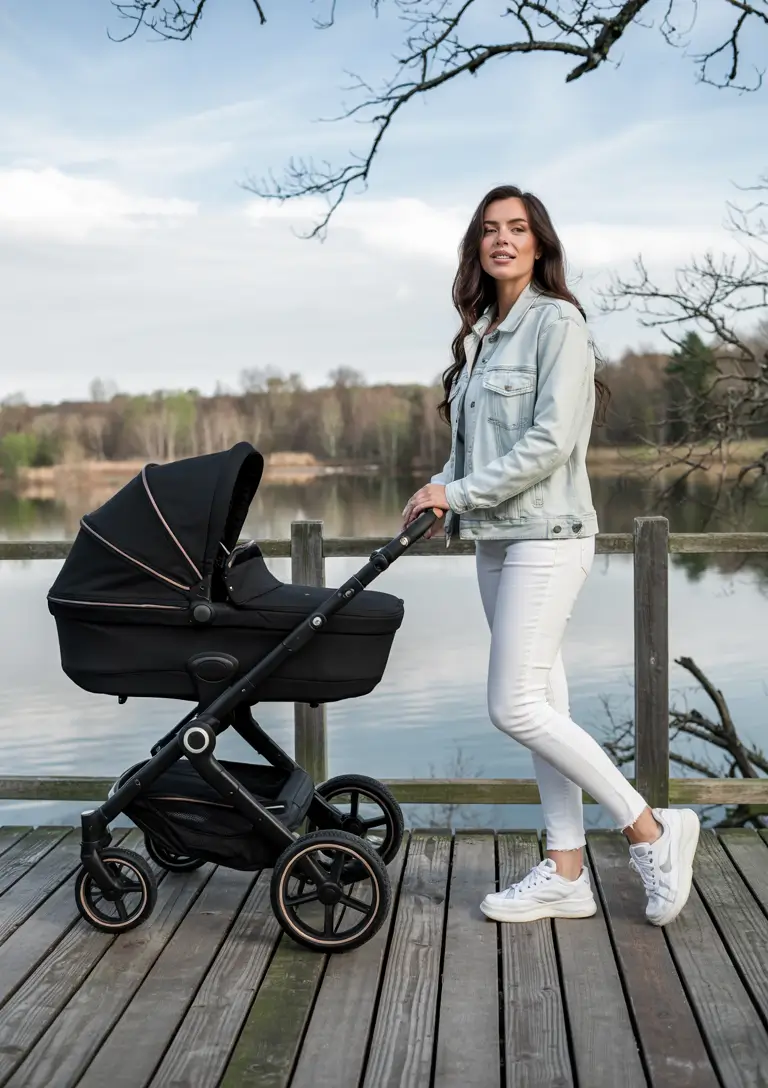 Mom outfit ideas 2026 - Light Denim Lakeside Stroll