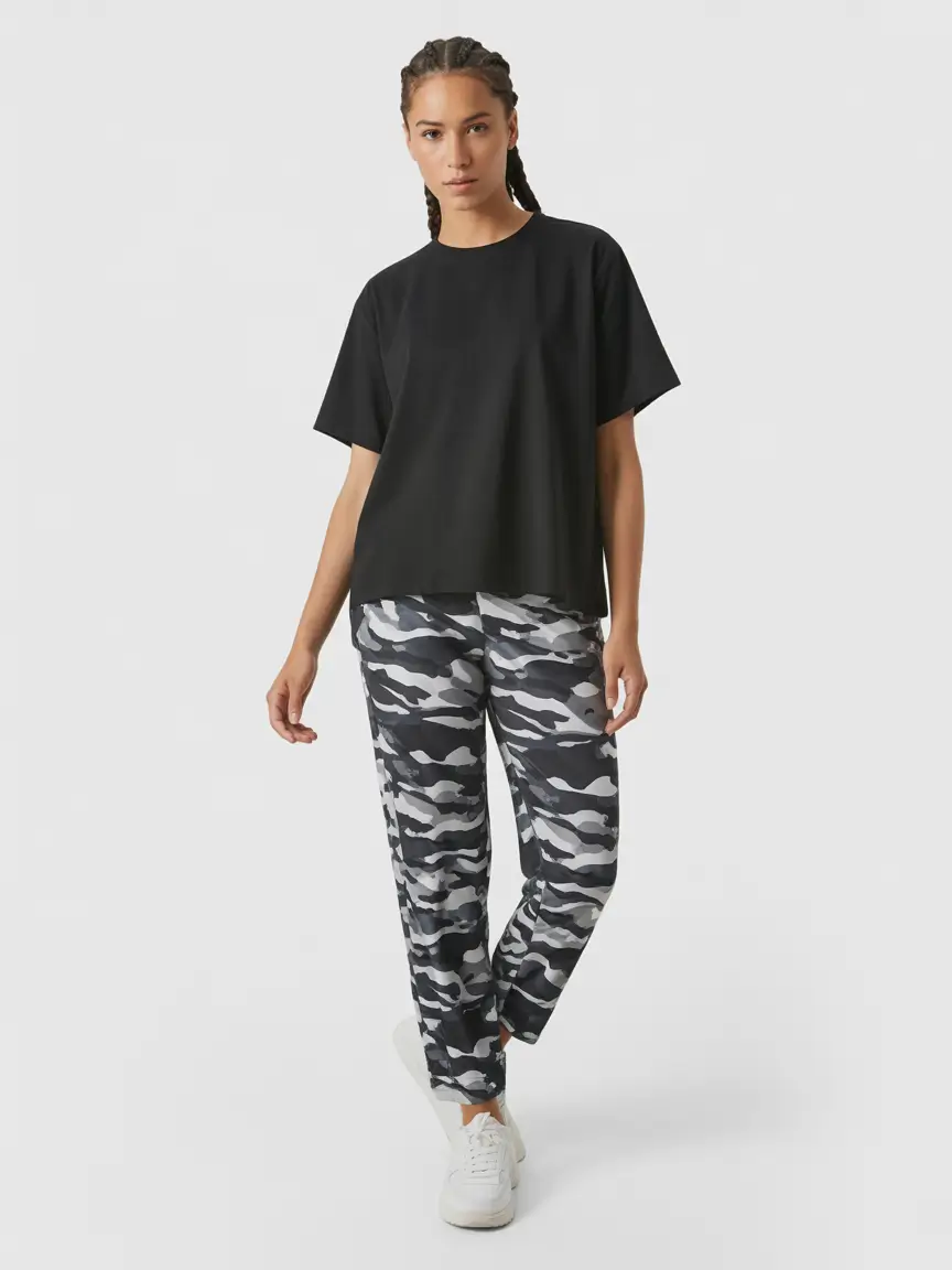 Stylish gym outfits 2026 - Streetwise Camo With an Oversized Tee