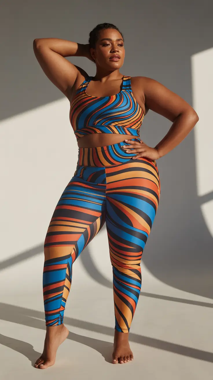 Stylish gym outfits 2026 - Retro Swirl Statement Set