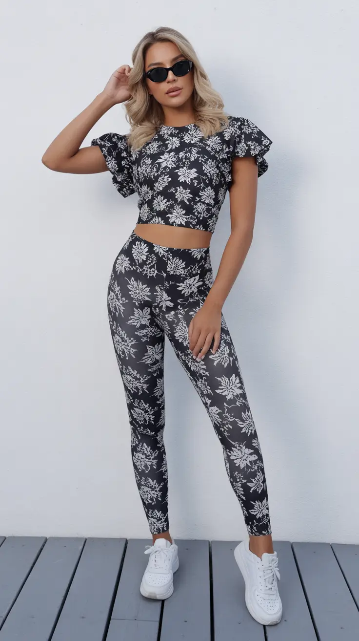 Stylish gym outfits 2026 - Floral Co-Ord For the Classy Gym Girl