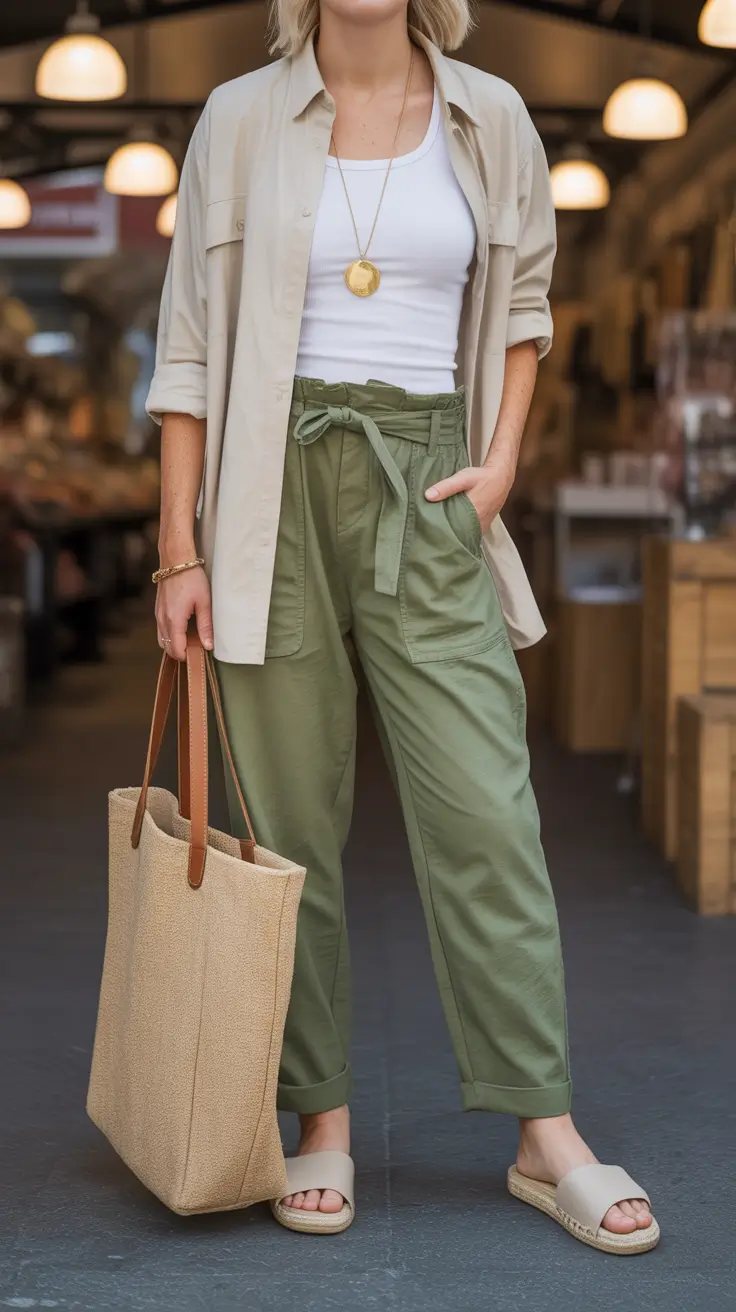 Travel outfit ideas 2026 Utility Pants and Overshirt for Market Wandering