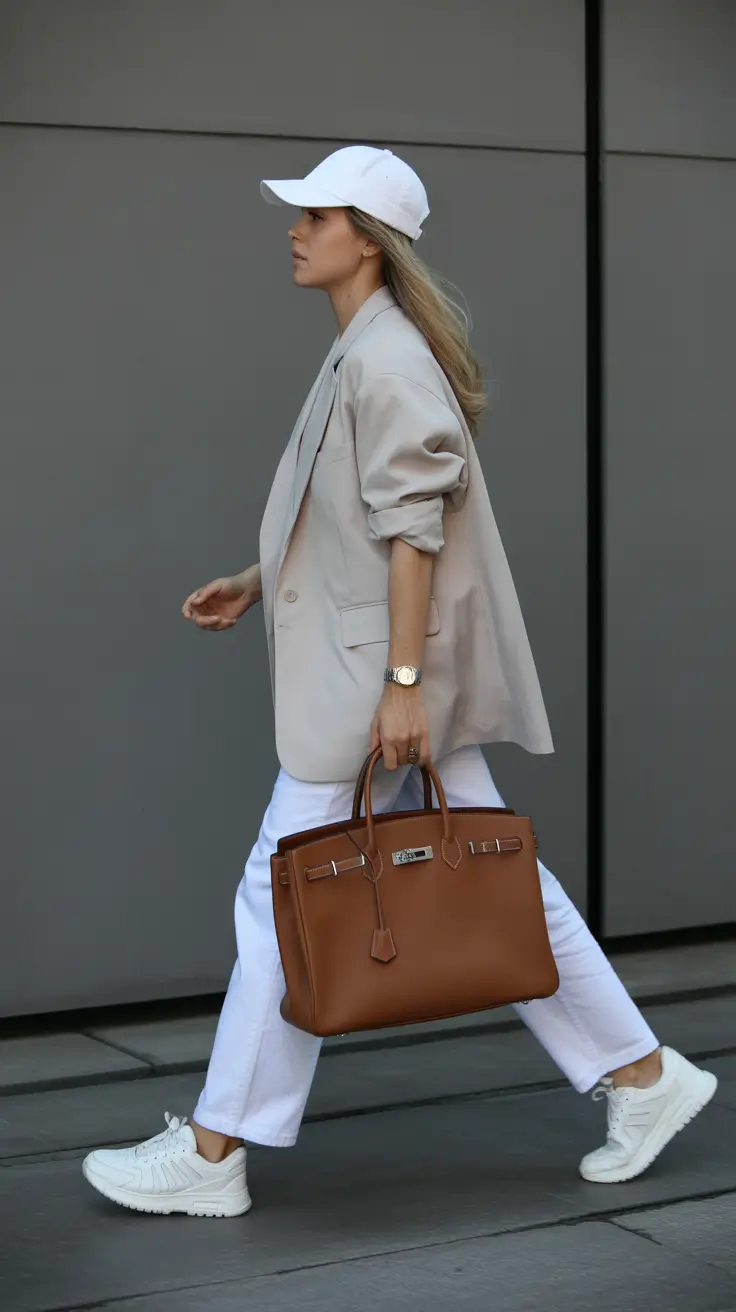 Travel outfit ideas 2026 Sporty Blazer Look for Power Walking Through Terminals