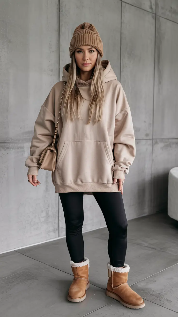 Ugg outfit inspiration 2026 – Oversized Hoodie and Cozy Sand Uggs