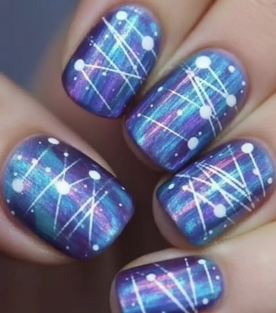 Galactic frost winter nail color inspo