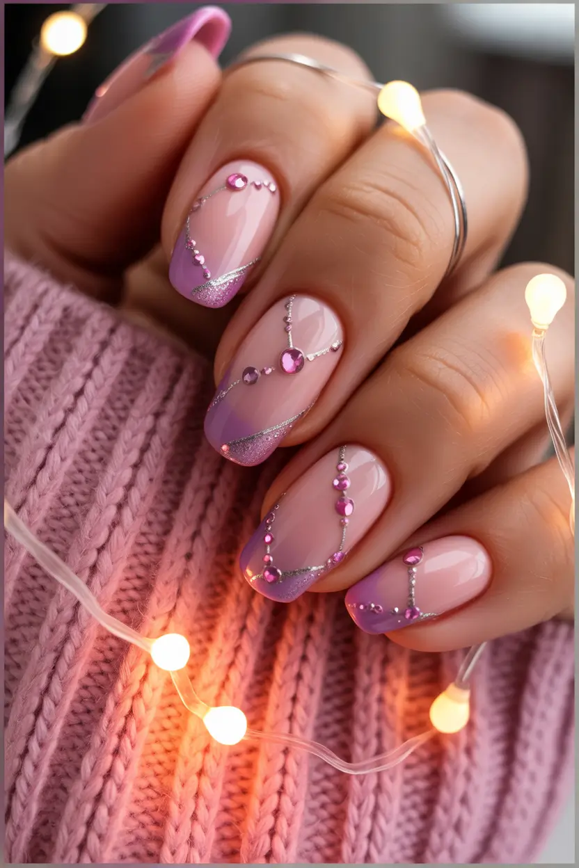Frosted orchid winter nail color inspo
