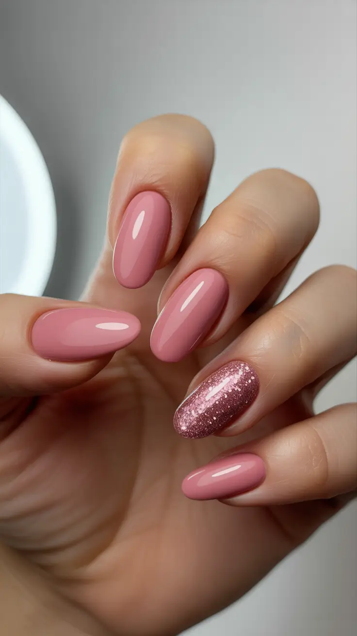 Rosy simplicity winter nail color inspo