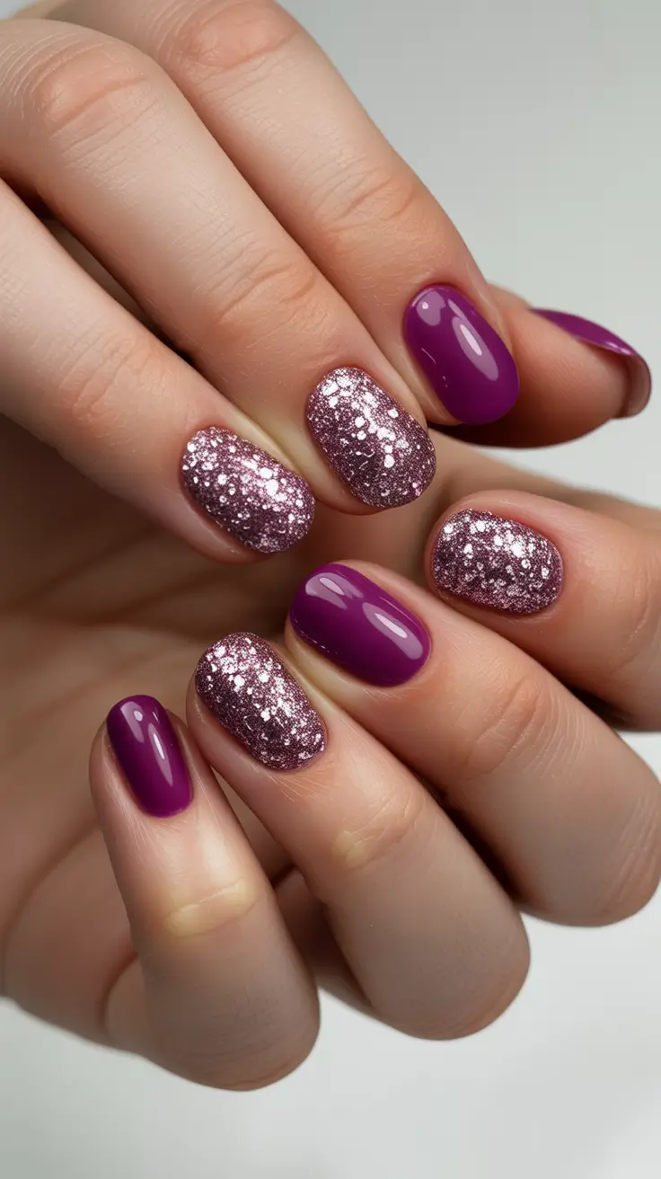 Plum spark winter nail color inspo