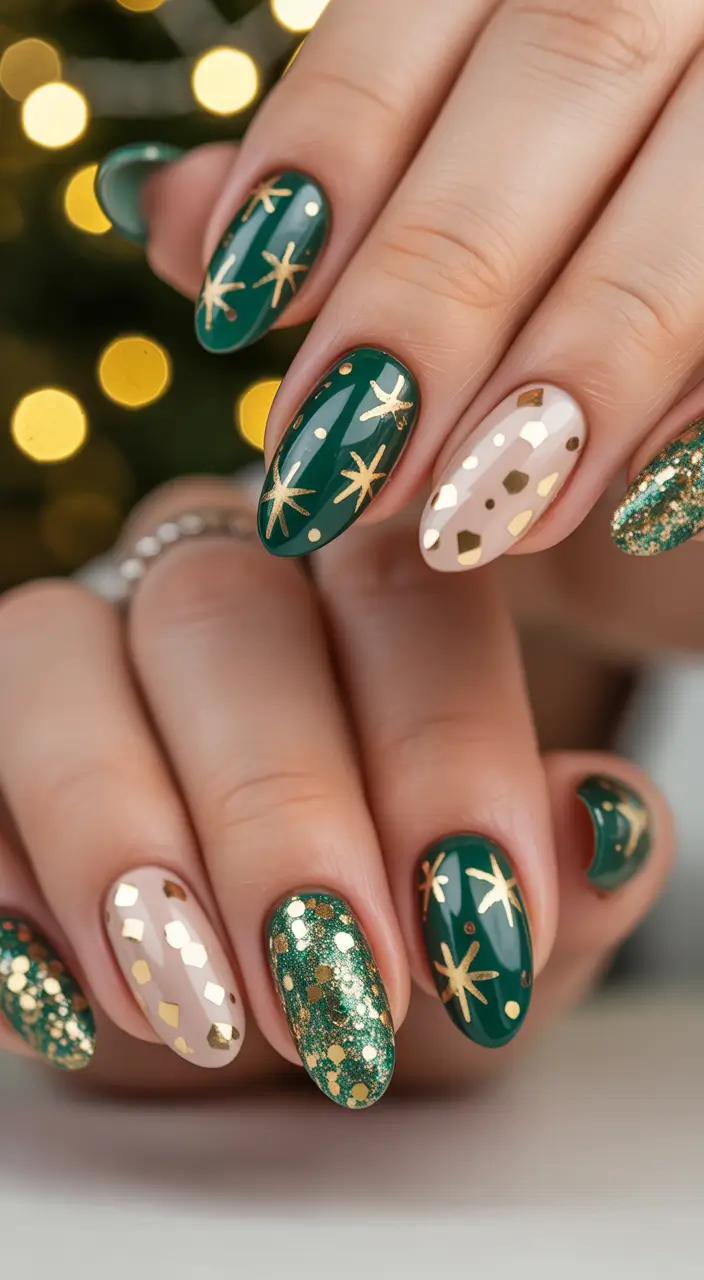 Festive spark winter nail color inspo