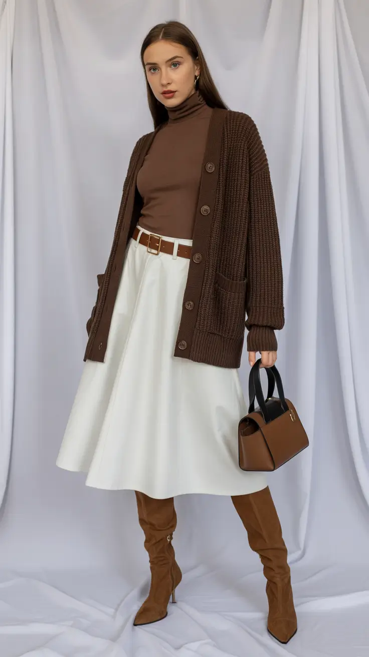 Women business casual outfits for work 2026 Chocolate & Cream Harmony
