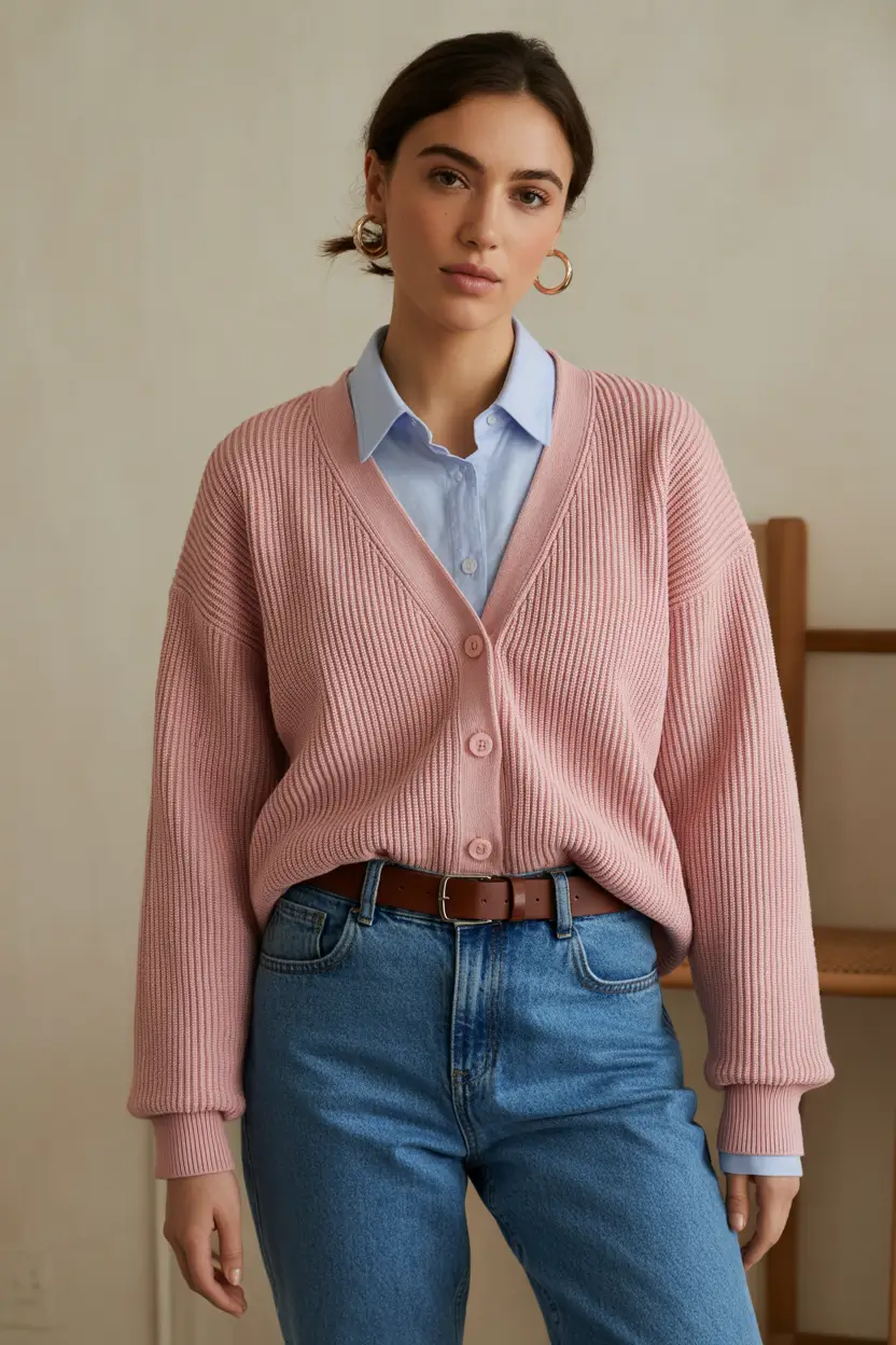 Soft blue power look for women business casual 2026