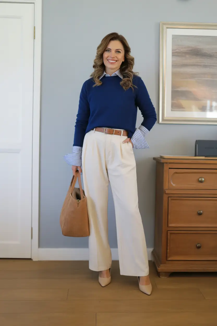 Women business casual outfits for work 2026 Effortless Blue
