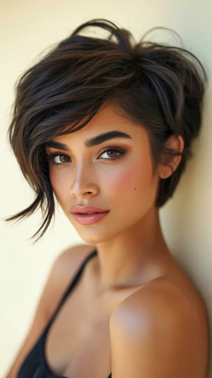 asymmetrical pixie haircut ideas 2026 Textured Tousled Pixie With Windswept Layers