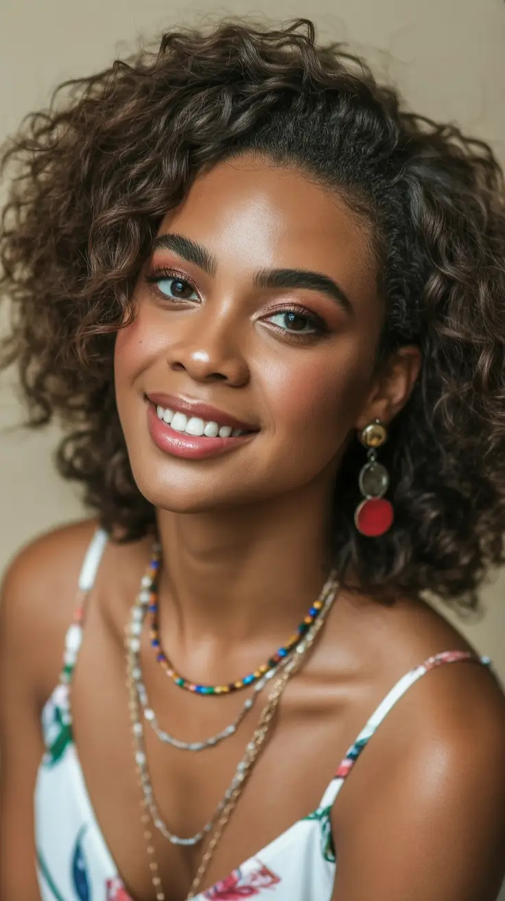 curly-hairstyles-2026-Short-Layered-Curls-with-Natural-Bounce