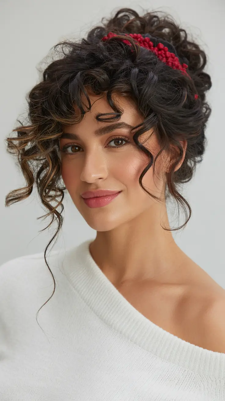 curly-hairstyles-2026-Textured-Curly-Updo-with-Crochet-Headband