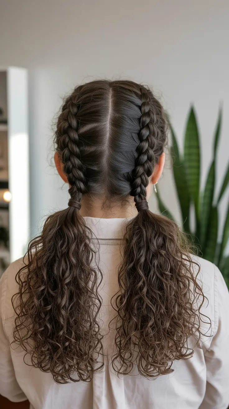 curly-hairstyles-2026-Classic-Twin-Braids-with-Curly-Ends