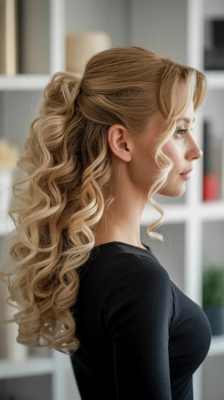 curly-hairstyles-2026-Half-Up-Curly-Pony-Barrel-Curls