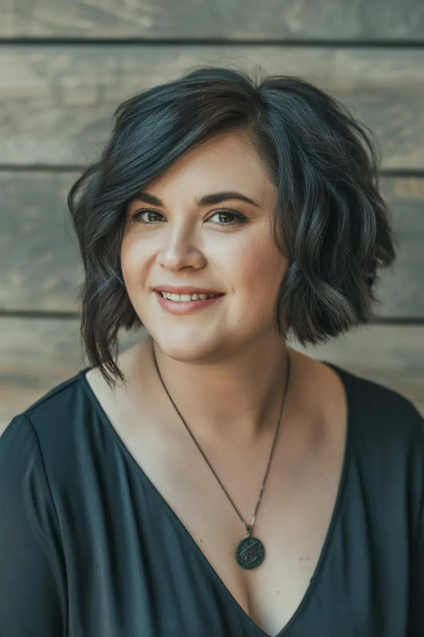 Best haircuts for chubby faces 2026 Soft Wavy Bob