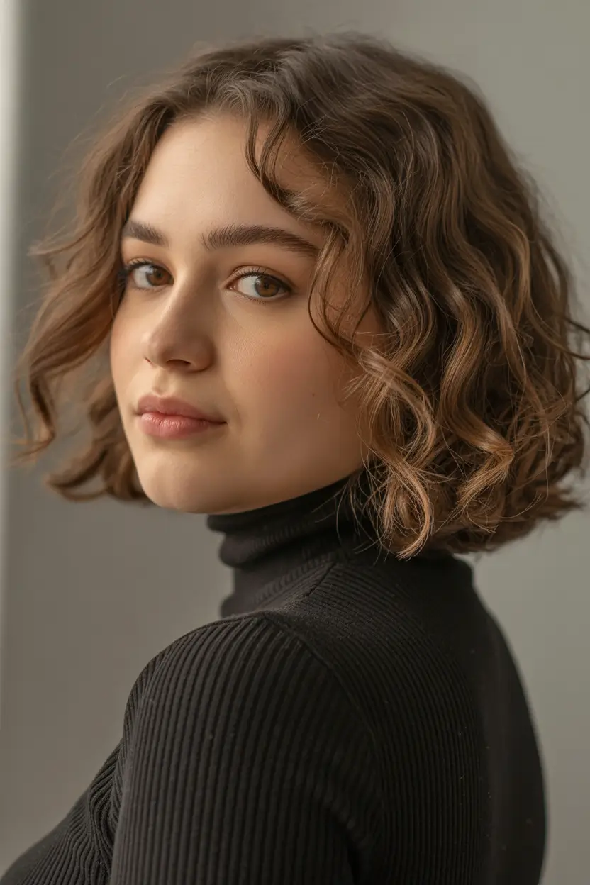 Best haircuts for chubby faces 2026 Soft Curly Bob