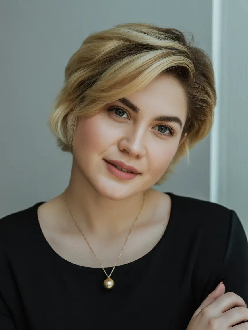 Best haircuts for chubby faces 2026 Classic Short Crop With Subtle Layers