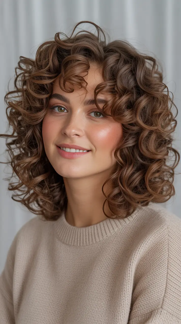 Best haircuts for medium hair 2026 Defined Medium Curls With Rounded Bounce