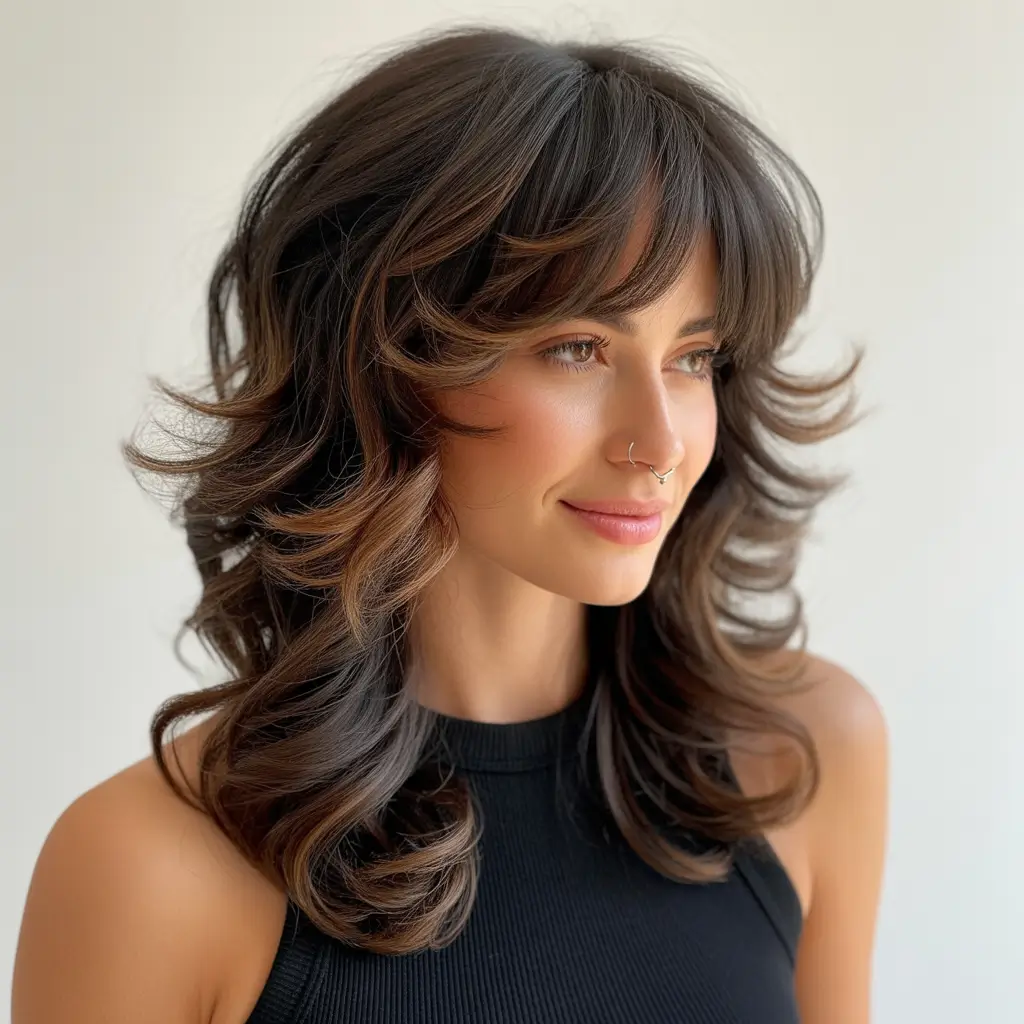 Best haircuts for medium hair 2026 Layered Shag With Soft Flicks and Curtain Flow