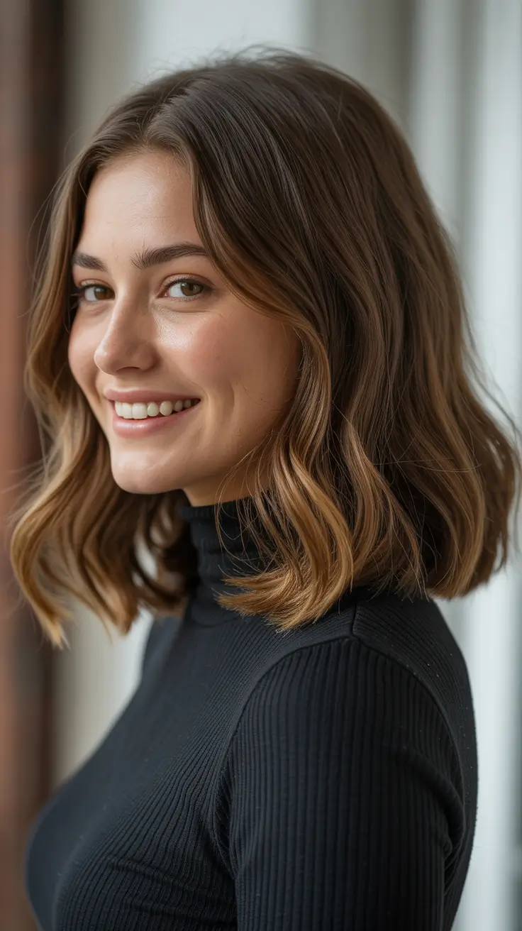 Best haircuts for medium hair 2026 Soft Wavy Lob With Gentle Face Framing