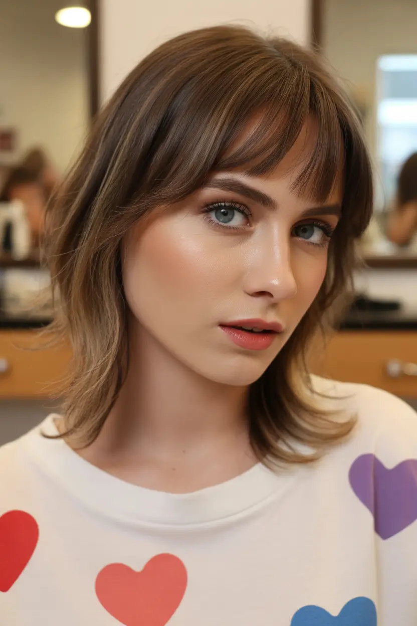 Best haircuts for medium hair 2026 Soft Shag With Micro Fringe and Tousled Texture
