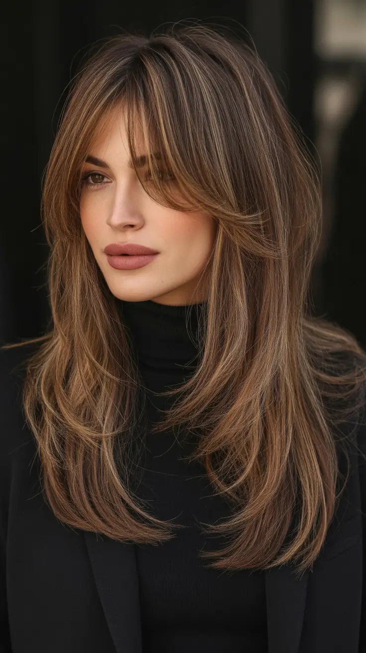 Best haircuts for medium hair 2026 Long Face-Framing Layers With Smooth Volume