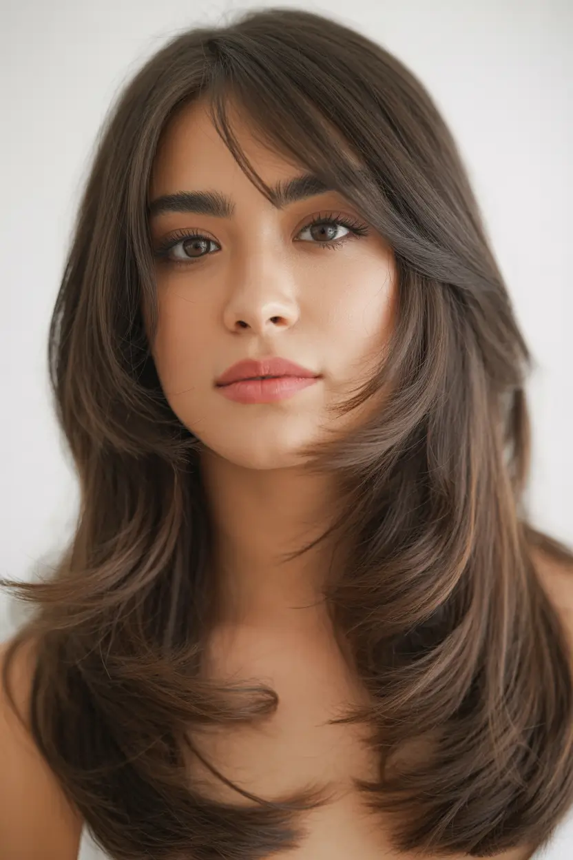 Best haircuts for thin fine hair 2026 Feathered long layers with soft shaping