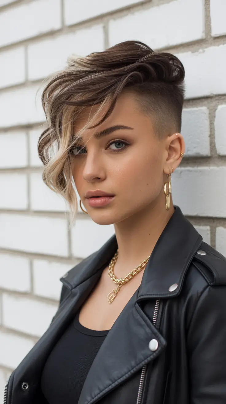 Best haircuts with bangs 2026 — Edgy Undercut With Sweeping Bangs