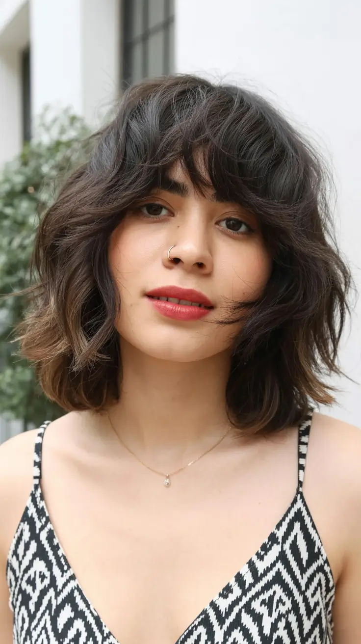 Best haircuts with bangs 2026 — Soft Tousled Bob With Lived-In Fringe