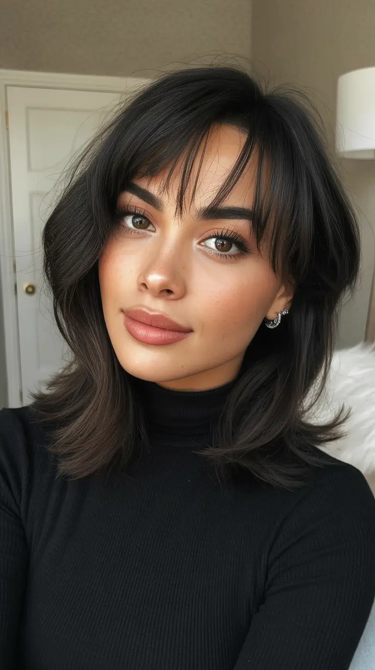 Best haircuts with bangs 2026 — Polished Shoulder-Length Bob With Seamless Fringe