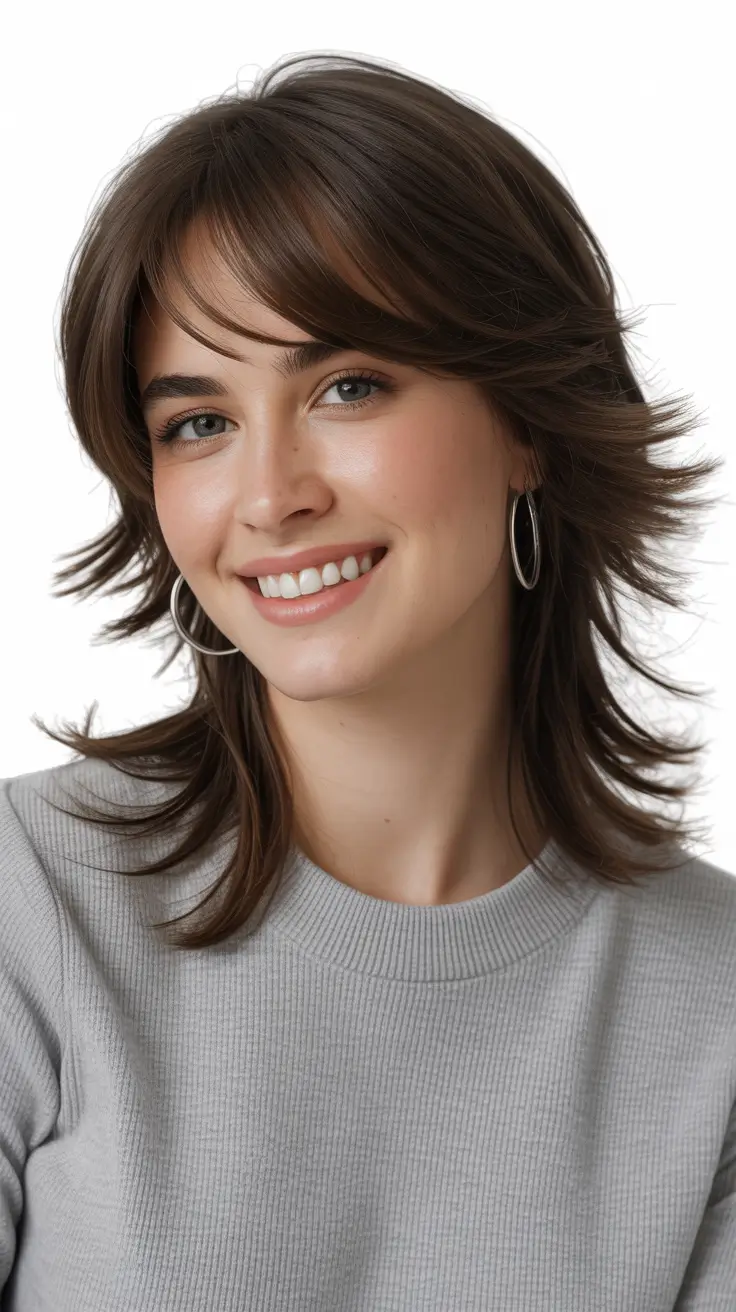 Best mid-length haircuts 2026 Silver-Blend Layers With Youthful Energy