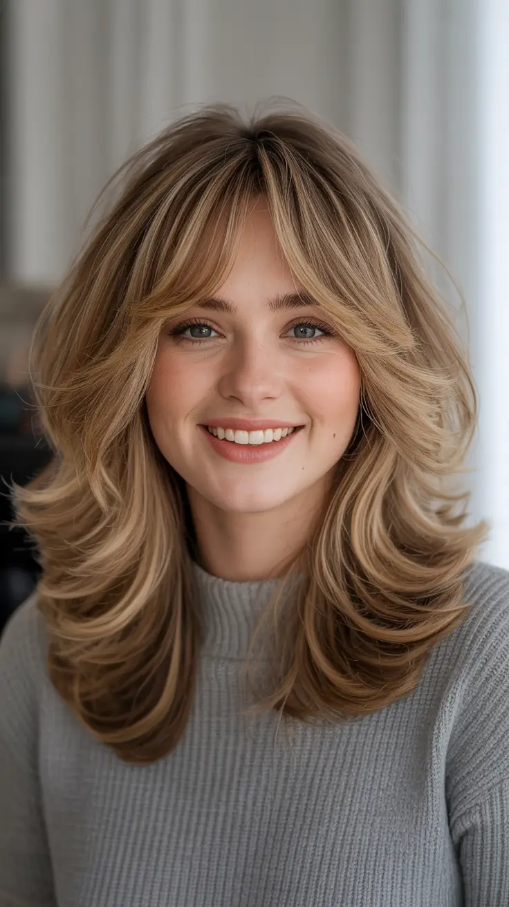 Best mid-length haircuts 2026 Butter Blonde Layers With Curtain Softness