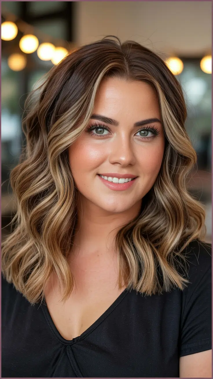 Best mid-length haircuts 2026 Bronde Waves With Subtle Highlights