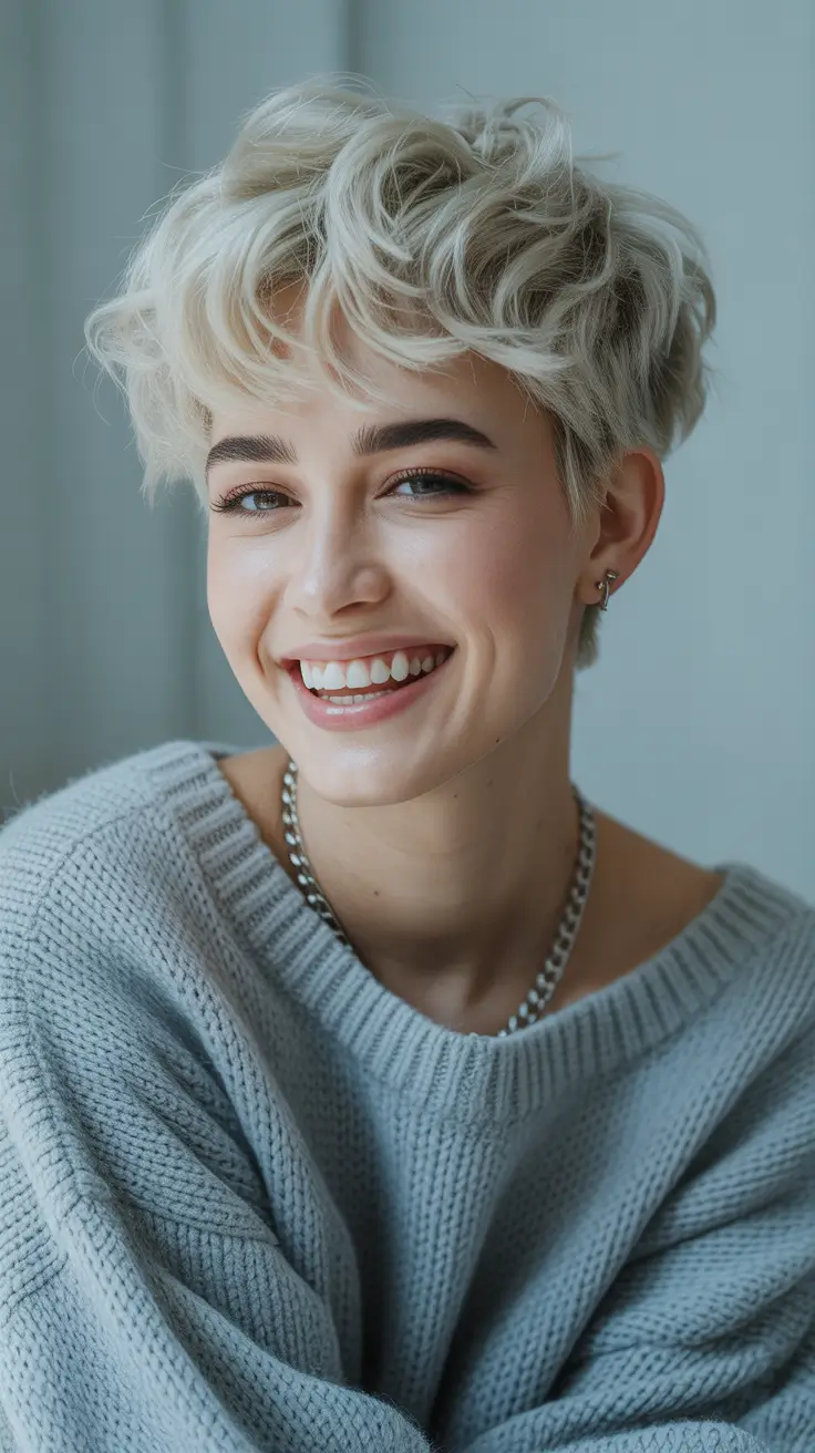 Best short haircuts for women 2026 Platinum Cropped Waves