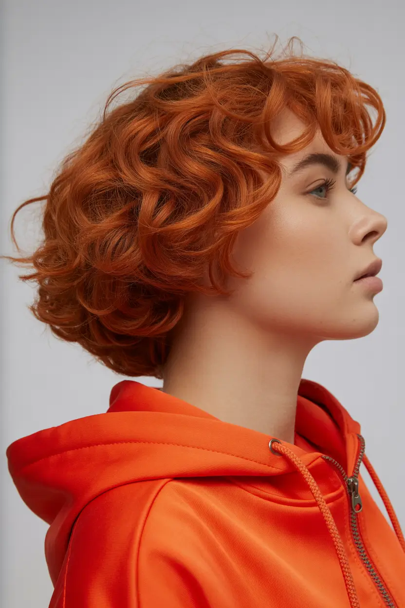 Best short haircuts for women 2026 Soft Copper Curly Bob