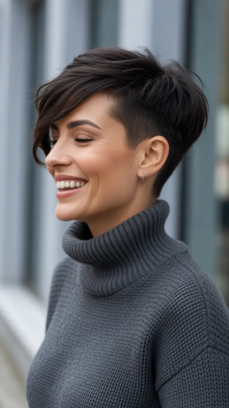 Best short haircuts for women 2026 Side Shaved Pixie