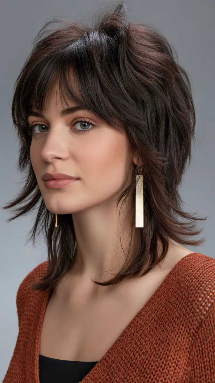 Women Soft Espresso Modern Mullet H2