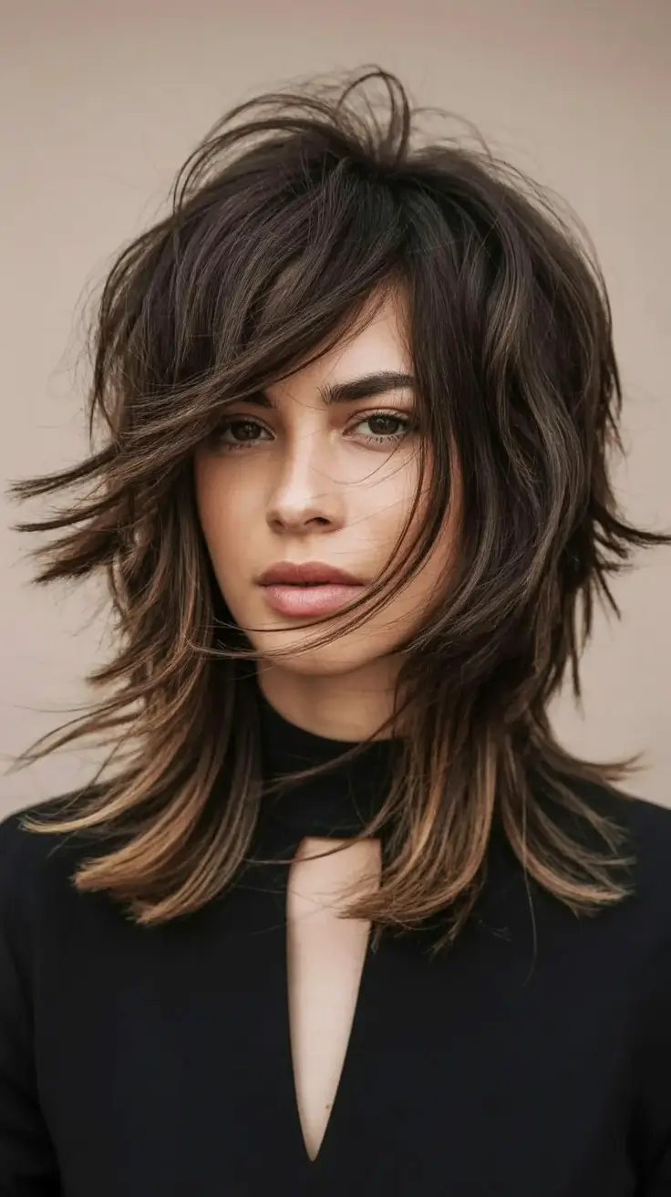 Chic Shag Haircuts 2026 Edgy Long Shag With Windswept Texture