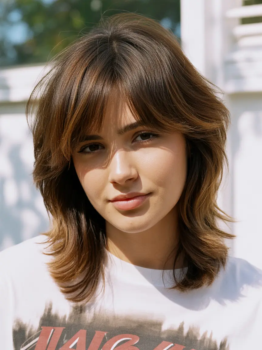 Chic Shag Haircuts 2026 Subtle Mid-Length Shag With Light Layers