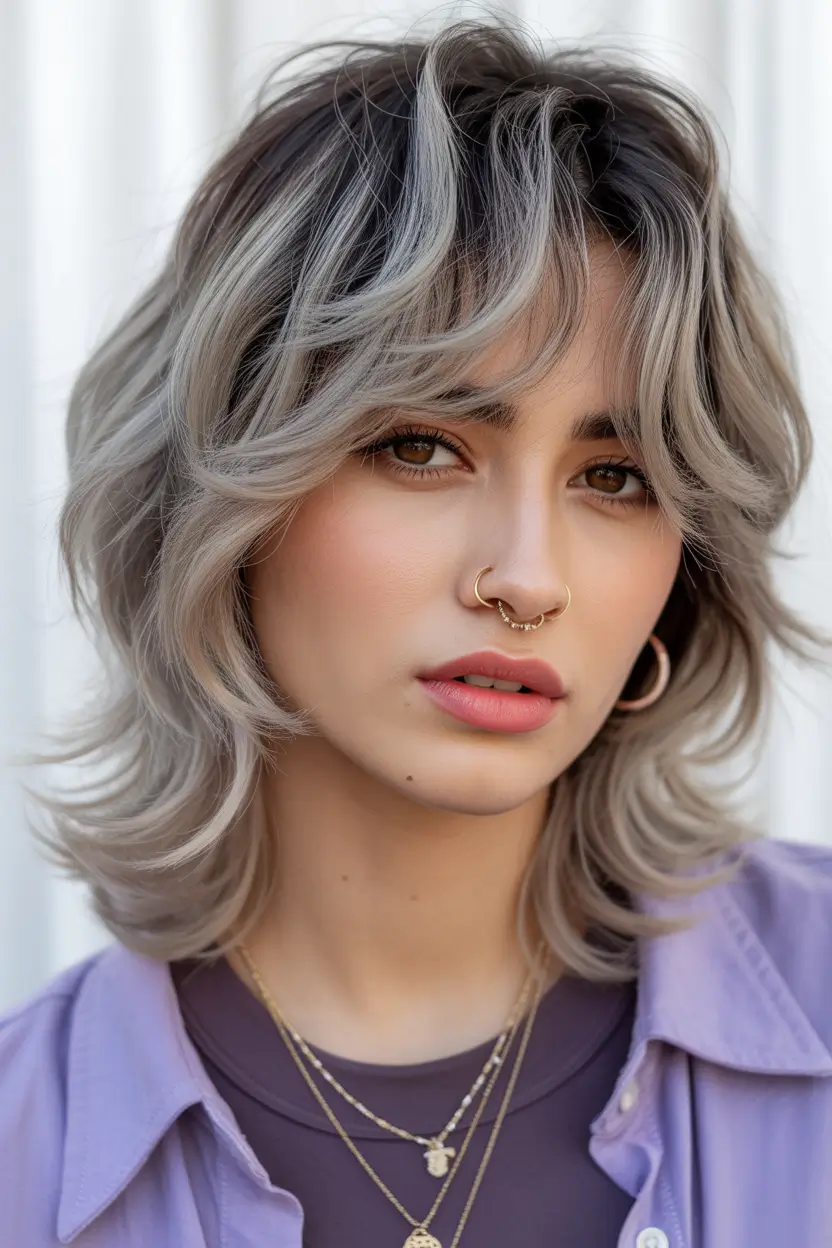 Chic Shag Haircuts 2026 Silver Blonde Soft Shag With Modern Layers