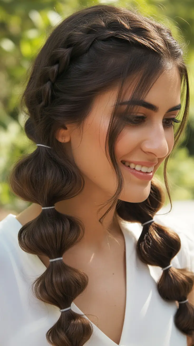 Cute hairstyle inspiration 2026 Low Bubble Braids