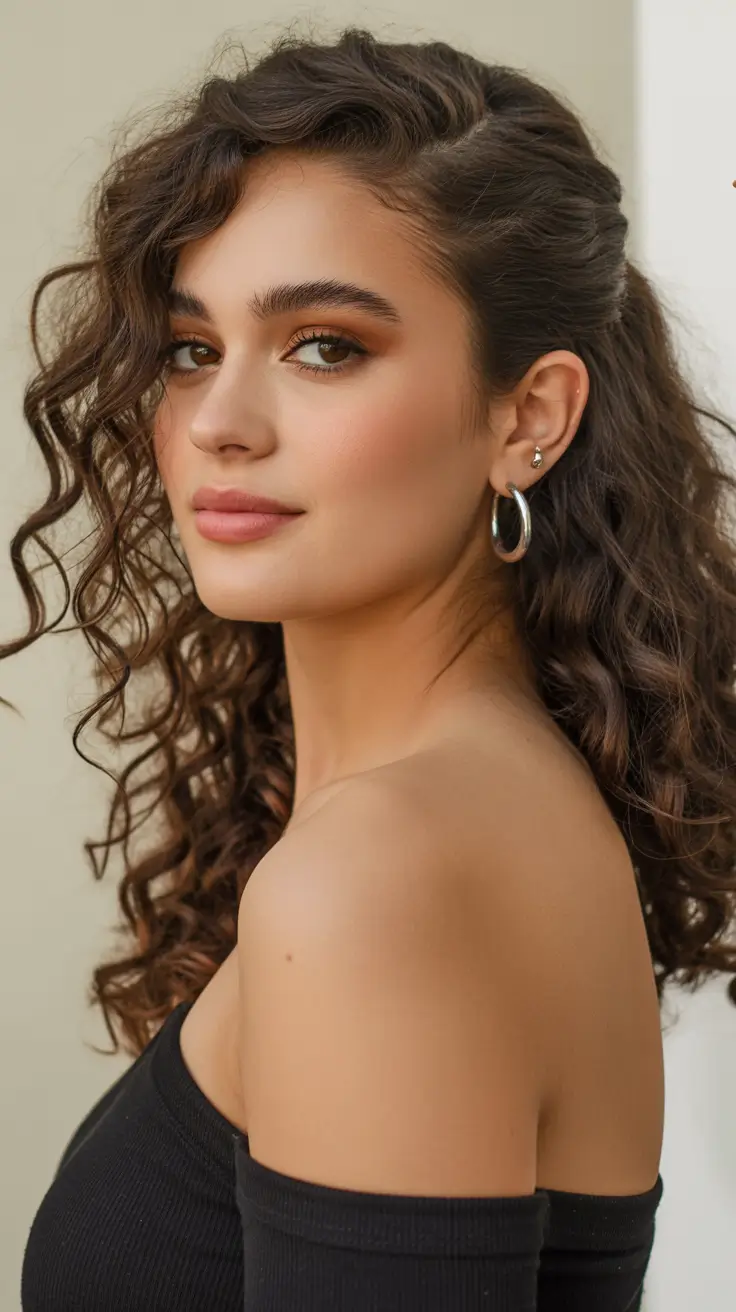 Cute hairstyle inspiration 2026 Half-Up Curly Hair