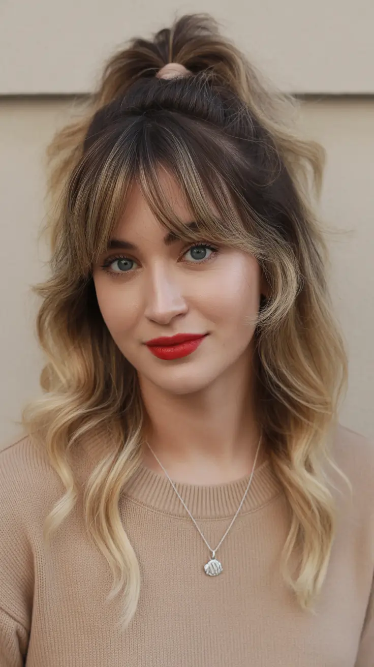 Cute hairstyle inspiration 2026 Half-Up Waves with Bow