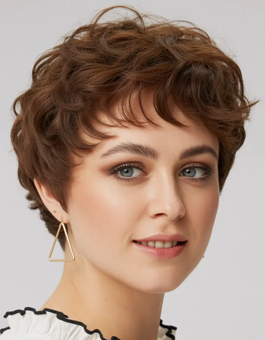 Cute messy pixie styles 2026 Textured Brunette Pixie With Natural Volume