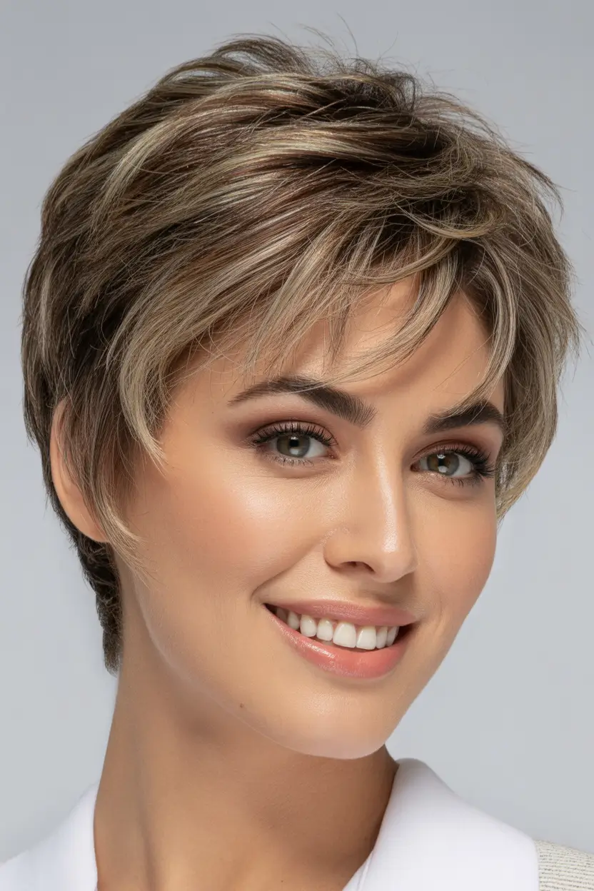 Cute messy pixie styles 2026 Textured Pixie With Choppy Layers and Bangs