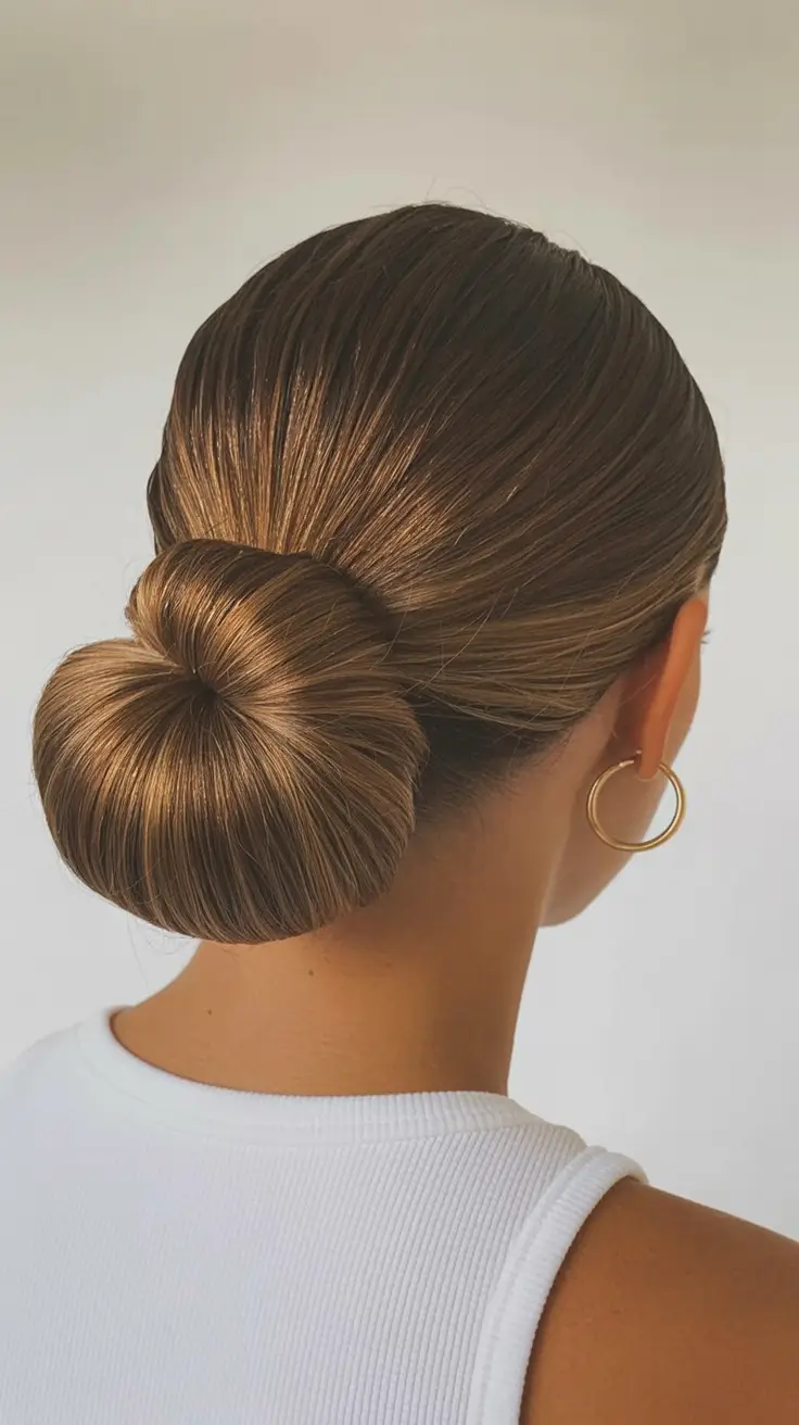Easy Bun Hairstyles 2026 Ultra Sleek Low Bun
